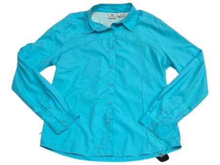 Athletic Top Long Sleeve Collar By WHITE SIERRA In Blue, Size: M on Sale