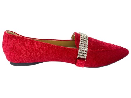 Shoes Flats By Cato In Red & Silver, Size: 8.5 For Sale