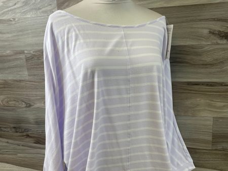 Top Short Sleeve By Lands End In Purple & White, Size: L Sale