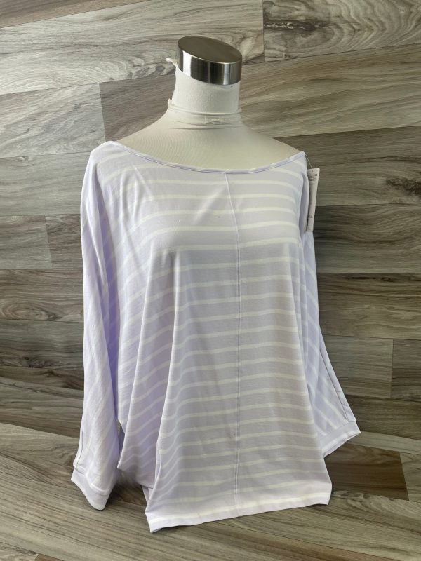 Top Short Sleeve By Lands End In Purple & White, Size: L Sale