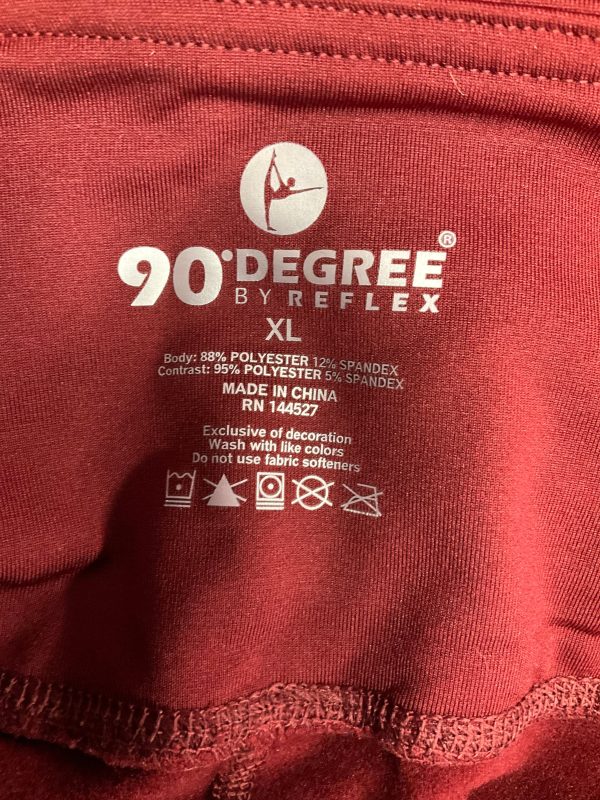 Athletic Leggings By 90 Degrees By Reflex In Red, Size: Xl Sale