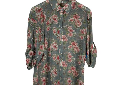 Top Long Sleeve By Pleione In Floral Print, Size: M For Discount