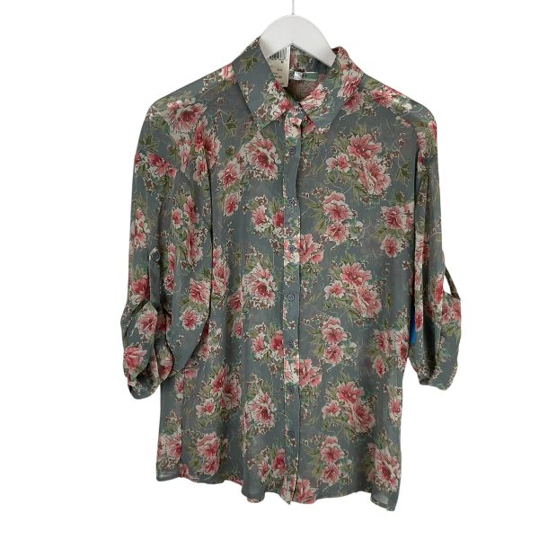 Top Long Sleeve By Pleione In Floral Print, Size: M For Discount