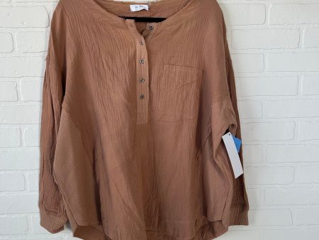 Tunic Long Sleeve By BLUIVY In Brown, Size: M Fashion