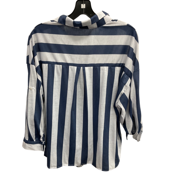 Top 3 4 Sleeve Basic By Eden & Olivia In Blue & White, Size: Xl Hot on Sale