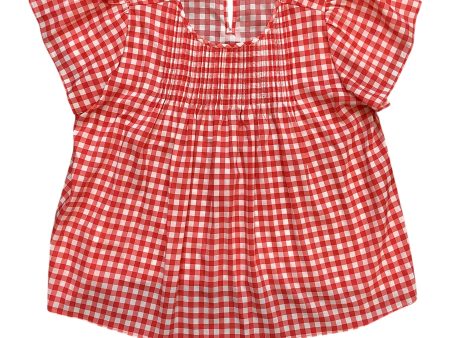 Top Short sleeve Basic By Ann Taylor In Checkered Pattern, Size: L Online