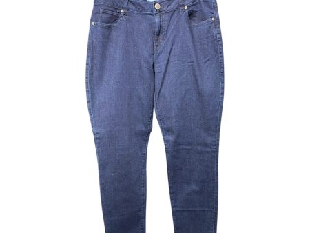 Jeans Skinny By Cabi In Blue Denim, Size: 14 For Discount