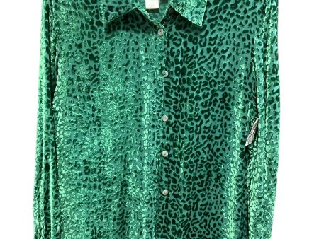 Blouse Long Sleeve By Coldwater Creek In Green, Size: M Fashion