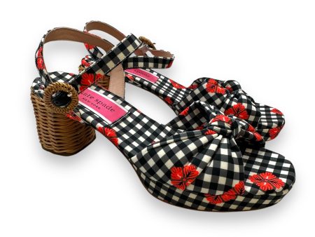 Sandals Heels Block By Kate Spade In Checkered Pattern, Size: 6 Fashion