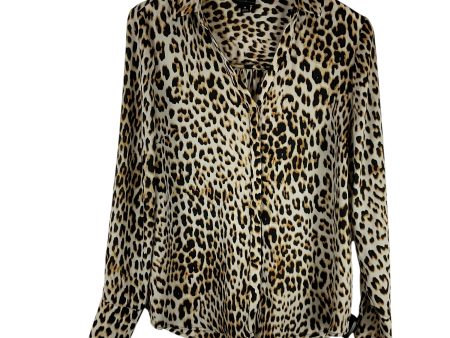 Top Long Sleeve By Worthington In Animal Print, Size: M For Discount