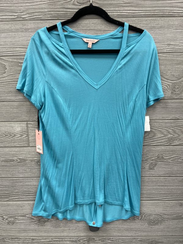 Top Short Sleeve By Juicy Couture In Aqua, Size: M For Cheap