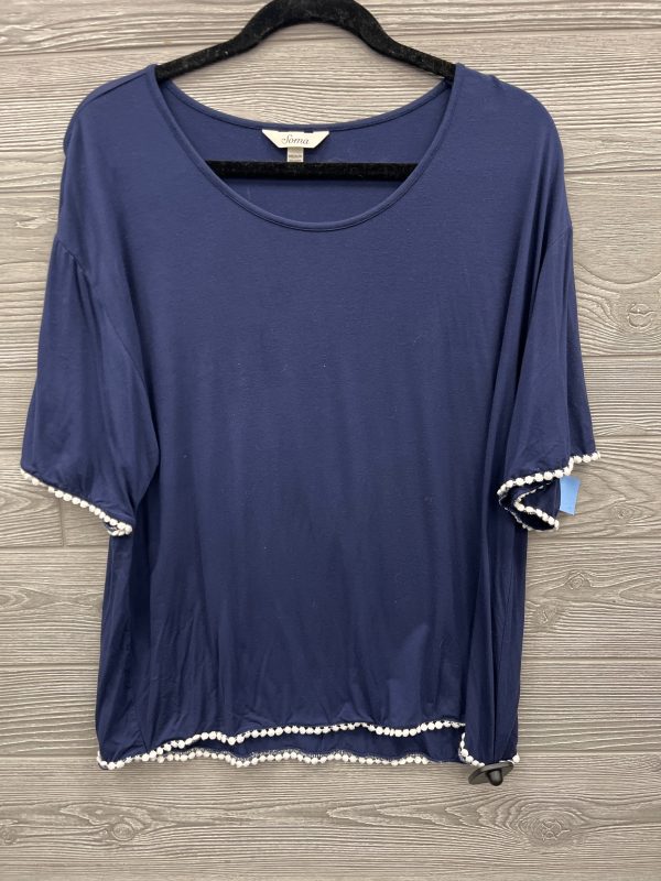 Top Short Sleeve By Soma In Navy, Size: M Fashion