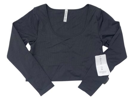 Athletic Top Long Sleeve Collar By Athleta In Black, Size: Xl For Discount