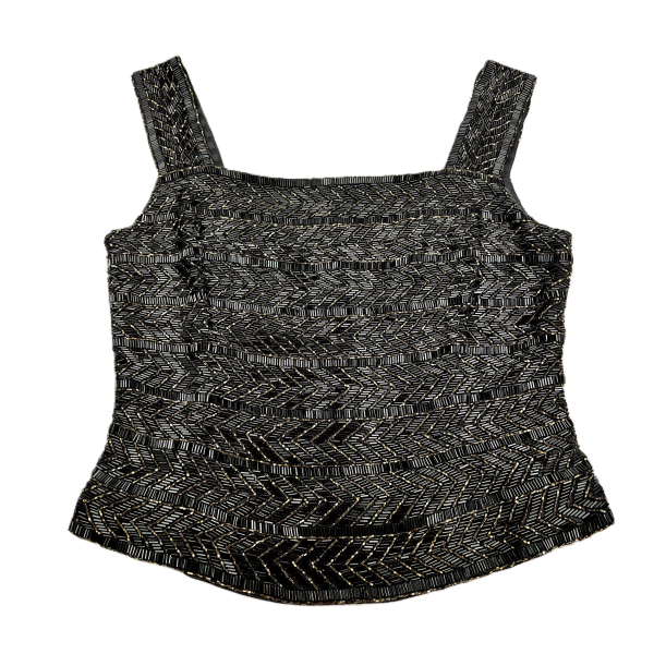 Top Sleeveless By Carmen Marc Valvo In Black & Gold, Size: M Online now