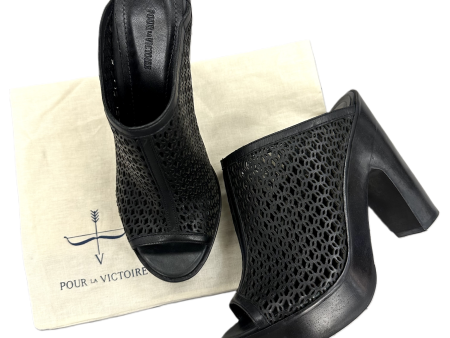 Sandals Heels Block By Pour La Victoire In Black, Size: 8 Discount