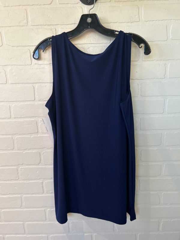 Top Sleeveless By ATTITUDES BY RENEE In Navy, Size: L Fashion