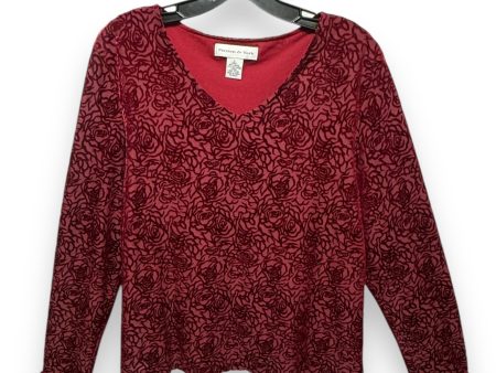 Top Long Sleeve By Preston And New York In Red, Size: L For Cheap