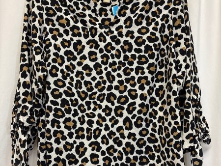 Top Long Sleeve By Michael By Michael Kors In Animal Print, Size: M For Discount