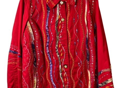 Blouse Long Sleeve By Coldwater Creek In Red, Size: 1x Online Hot Sale