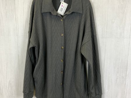 Blouse Long Sleeve By 7th Ray In Grey, Size: 2x For Discount