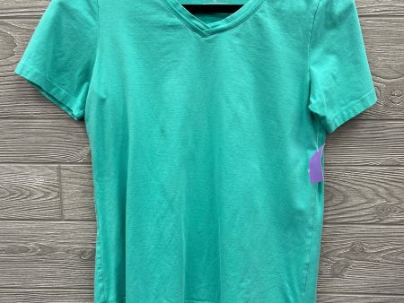 Top Short Sleeve Basic By Christopher And Banks In Aqua, Size: M Hot on Sale