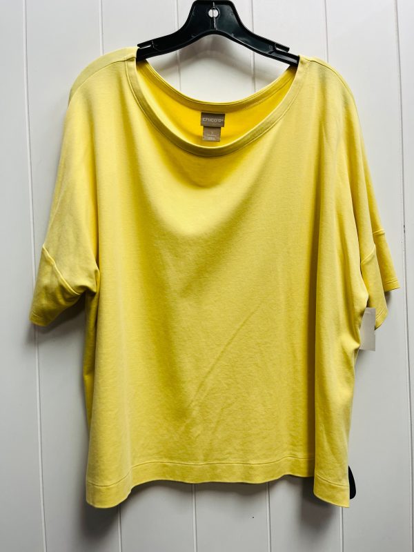 Top Short Sleeve By Chicos In Yellow, Size: Xl Hot on Sale