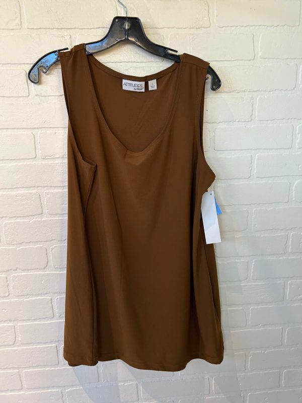 Top Sleeveless By ATTITUDES BY RENEE In Brown, Size: L Cheap