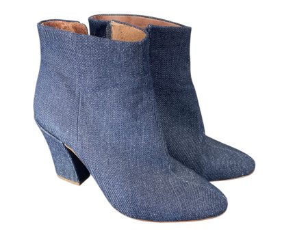 Boots Ankle Heels By Louise Et Cie In Blue Denim, Size: 7.5 Online Hot Sale