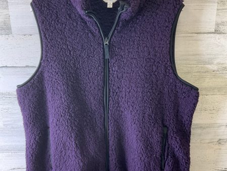 Vest Fleece By Time And Tru In Purple, Size: 1x Hot on Sale