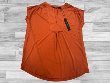 Top Short Sleeve By Tahari By Arthur Levine In Orange, Size: S on Sale