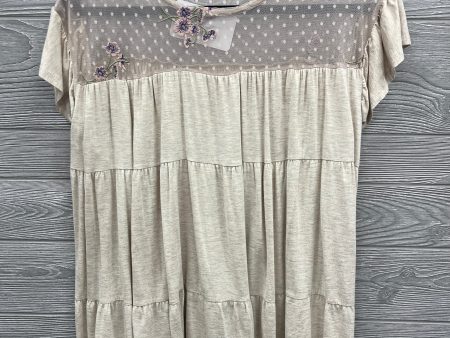 Top Short Sleeve By Oddi In Cream, Size: M For Cheap