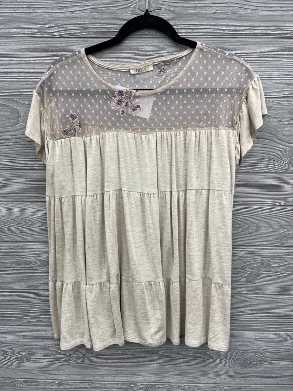 Top Short Sleeve By Oddi In Cream, Size: M For Cheap