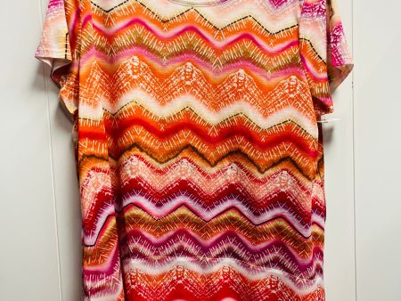 Top Short Sleeve By Chicos In Orange & Pink, Size: Xl Discount