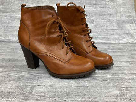 Boots Ankle Heels By Nine West In Brown, Size: 8.5 Sale