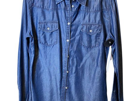 Blouse Designer By Escada In Blue Denim, Size: M Online now