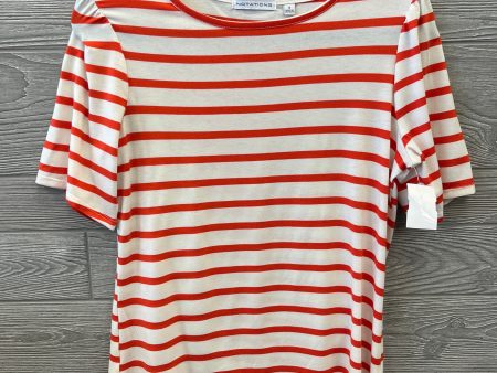 Top Short Sleeve By Notations In Orange & White, Size: S For Sale