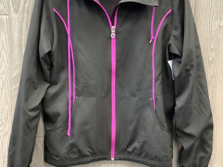 Athletic Jacket By Reebok In Black & Purple, Size: M Sale