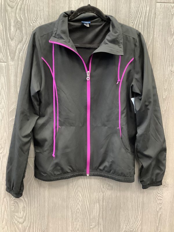 Athletic Jacket By Reebok In Black & Purple, Size: M Sale