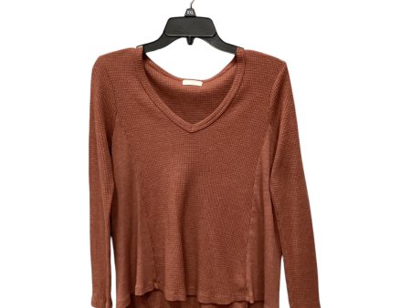 Top Long Sleeve By T.la In Brown, Size: Xs Cheap