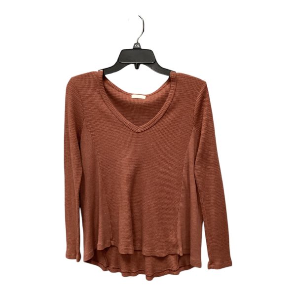 Top Long Sleeve By T.la In Brown, Size: Xs Cheap