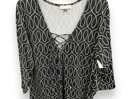 Tunic 3 4 Sleeve By Clothes Mentor In Black & White, Size: Xl For Cheap