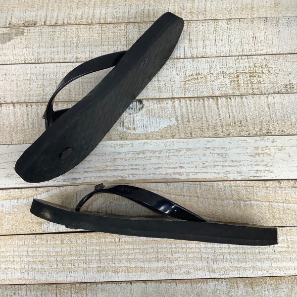 Black Sandals Flip Flops designer by Coach, Size 6 Hot on Sale