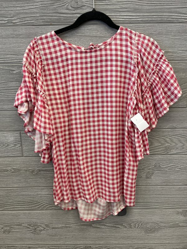 Top Short Sleeve By Maurices In Plaid Pattern, Size: S Online