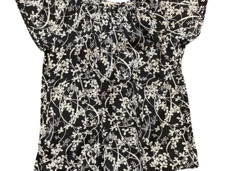 Top Short Sleeve By Loft In Black & White, Size: S For Sale