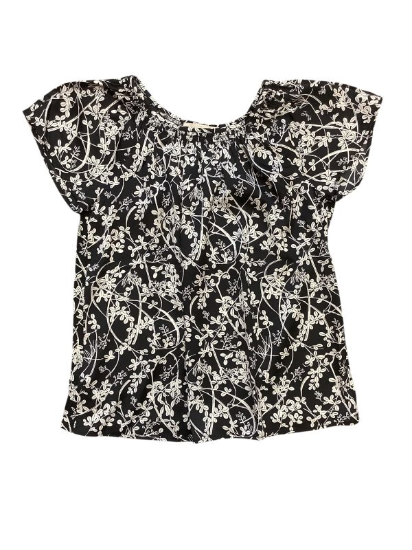 Top Short Sleeve By Loft In Black & White, Size: S For Sale