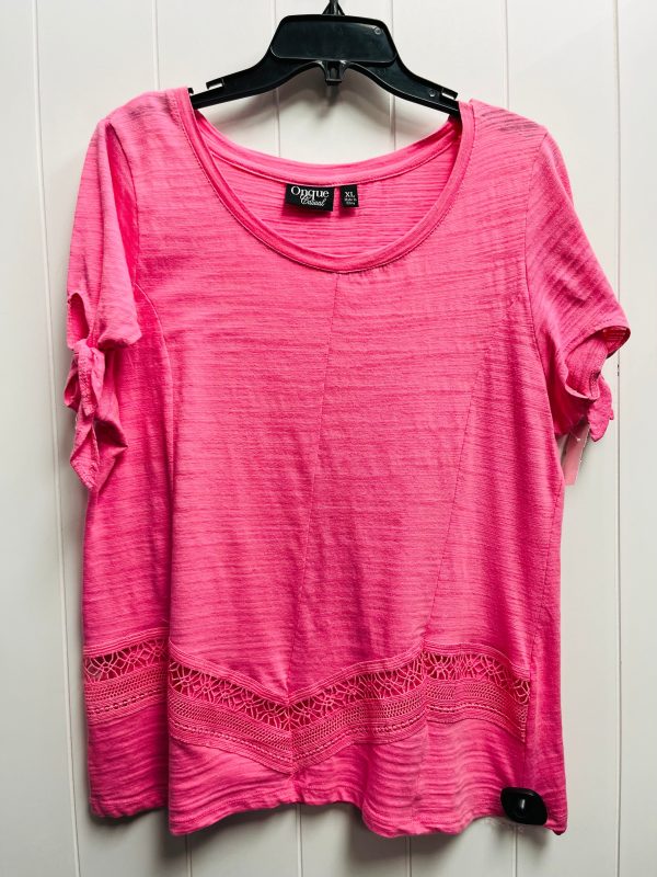 Top Short Sleeve By Onque In Pink, Size: Xl Supply