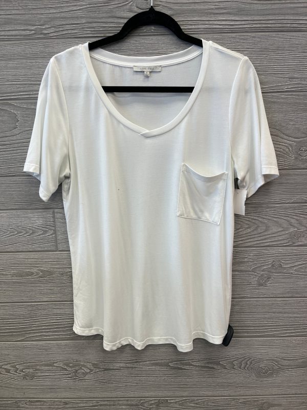 Top Short Sleeve By Love Tree In White, Size: S For Sale