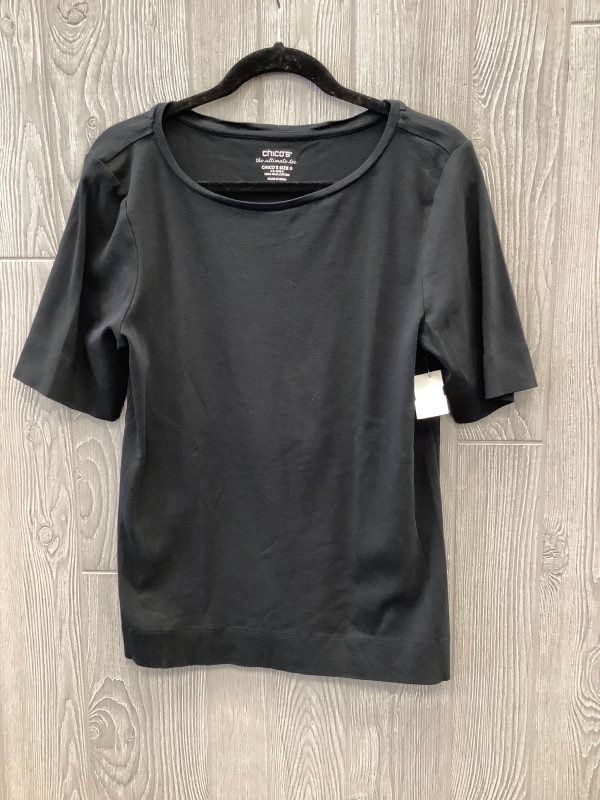 Top Short Sleeve By Chicos In Black, Size: S For Sale