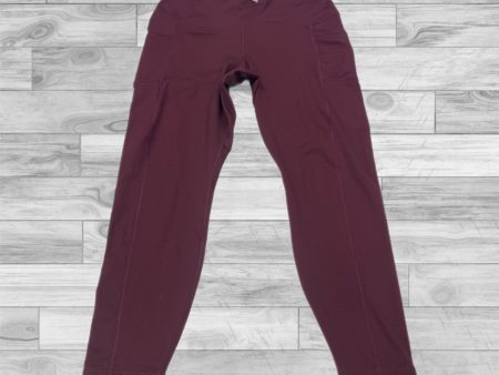 Athletic Leggings By 90 Degrees By Reflex In Maroon, Size: 1x For Discount