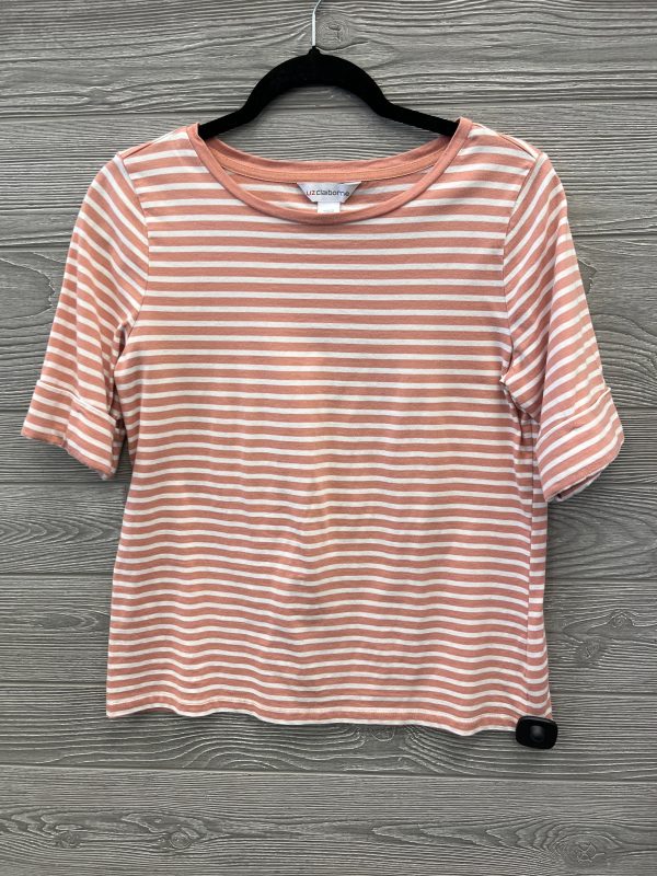 Top Short Sleeve By Liz Claiborne In Striped Pattern, Size: M on Sale